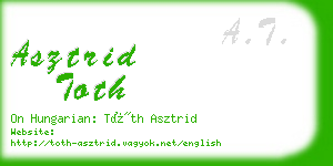 asztrid toth business card
